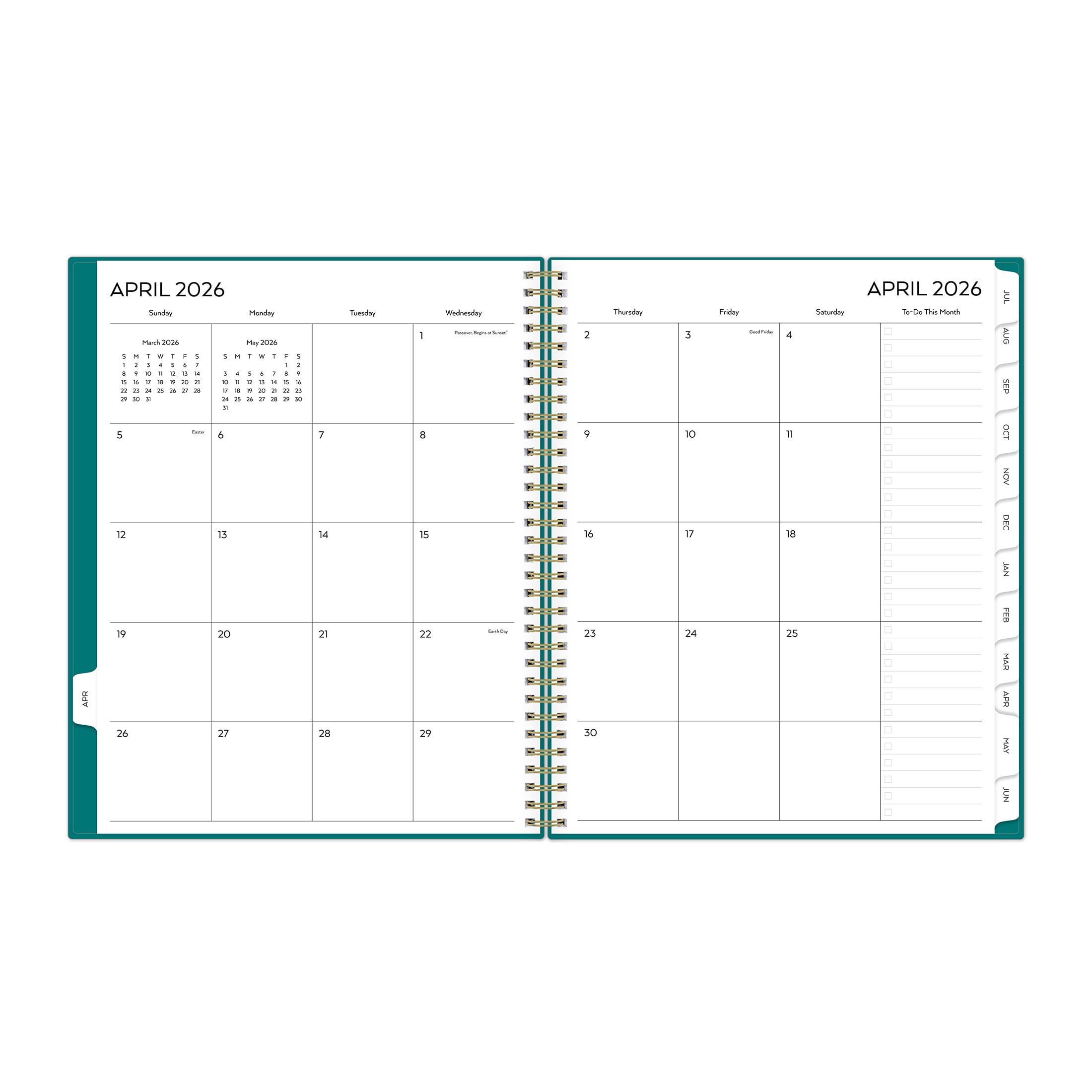 Pen+Gear Monthly Weekly Planner, 8.5" x 11", Teal 15-Month (April 2026 - June 2027)