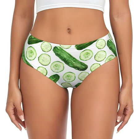 Womens Underwear - funny Cucumber Print No Show Seamless Underwear for Women  Soft Comfort Stretch Women s Panties  Hipster Ladies Panties Bikini Underwear Briefs
