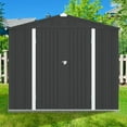 thumbnail image 6 of 8' x 6' Outdoor Metal Storage Shed, Tools Storage Shed, Galvanized Steel Garden Shed with Lockable Doors, Outdoor Storage Shed for Backyard, Patio, Lawn, Dark Gray, 6 of 9