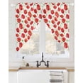 thumbnail image 2 of Red Poppy Swag Valances for Windows, Pastoral Flowers Green Leaves Vintage Botanical Rod Pocket Sheer Valances for Windows, Swag Toppers Light Filtering for Kitchen Living Room 2 Panels 36''x63'', 2 of 6