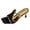 Black, variant on Women's Vintage Slide Heeled Sandals Stylish Metallic Stiletto Heels Mules Elegant Open Square Toe Dressy Shoes Brown Size 7