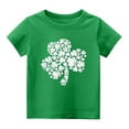 thumbnail image 3 of Gelikeya Kids St. Patricks Day Shirt Girls Boys Irish Clovers Casual Crewneck Tshirts Back To School Outerwear Summer Clothing #01 Green & 12-13 Years, 3 of 5