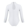 thumbnail image 2 of Fldy Girls Kids Gymnastics Leotards Long Sleeved Mock Neck Dance Gymnastics Uniform White L, 2 of 7