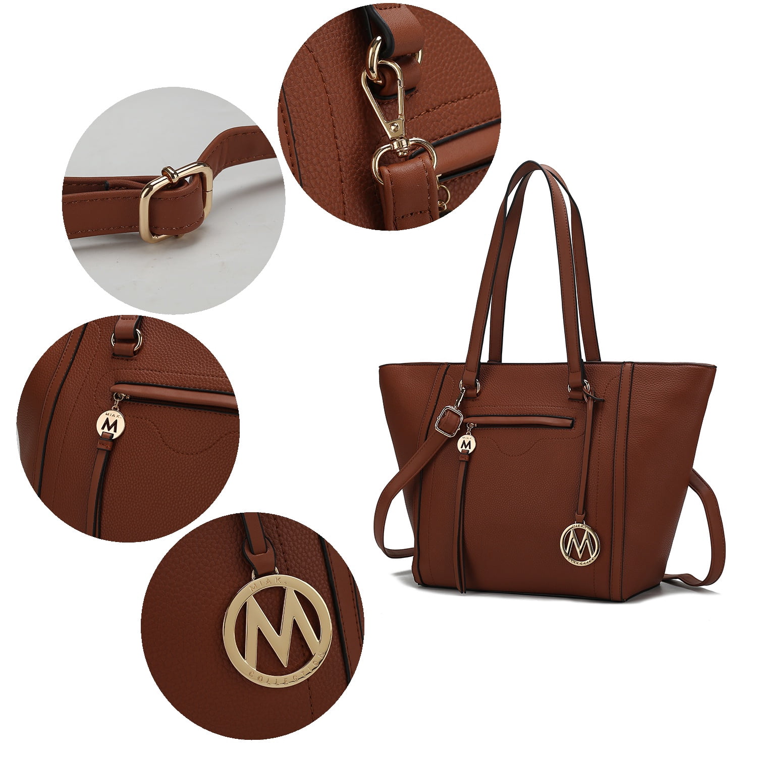 MKF Collection Alexandra Vegan Leather Women's Tote Handbag & Wallet 2-Piece Set by Mia K. - Pink