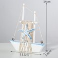thumbnail image 4 of Adornos artesanales de vela de 14 cm, modelo de barco de vela de madera de estilo mediterráneo, accesorios de decoración del hogar, regalos de decoración de sala de estar, 4 of 5