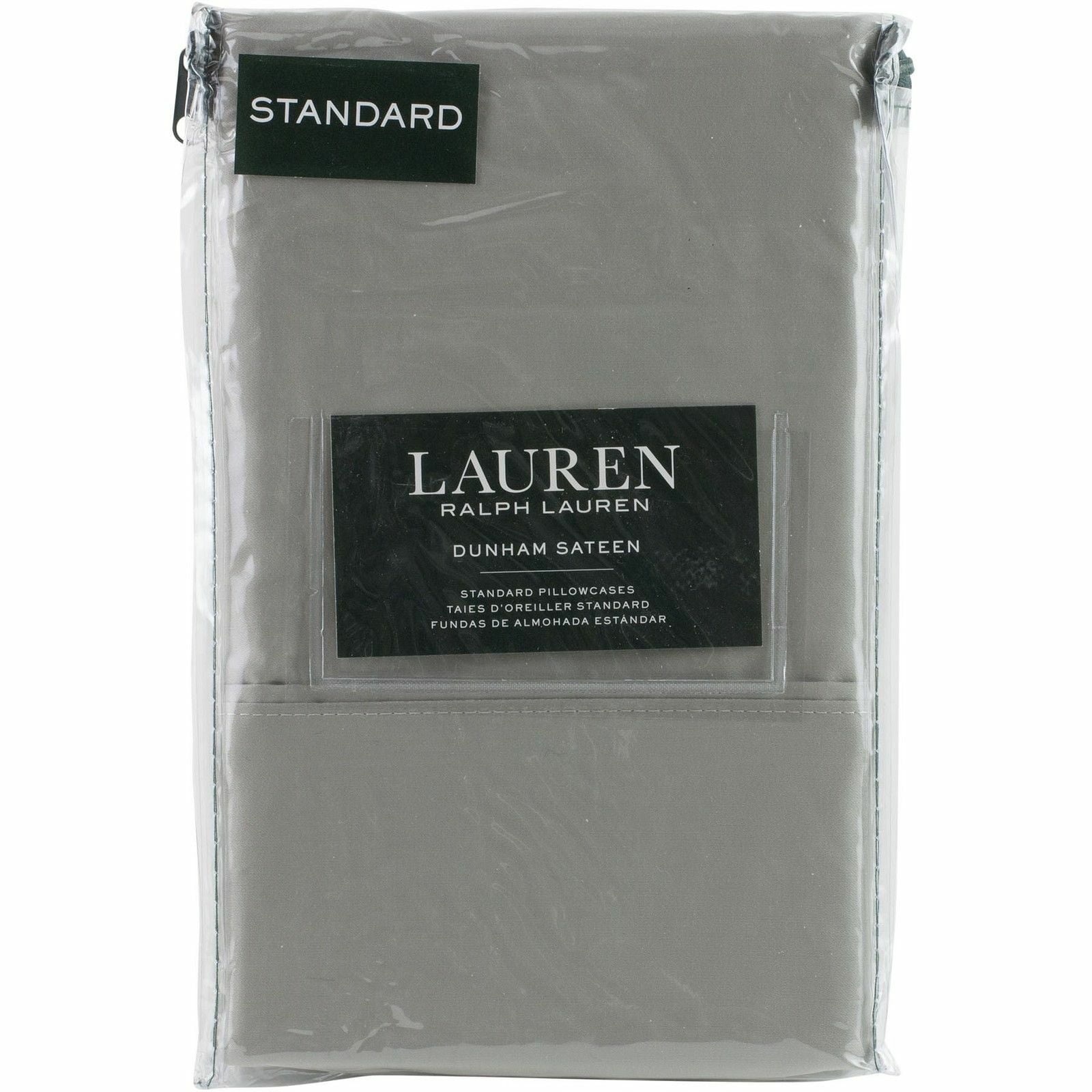 Ralph Lauren Dunham Sateen (2) Standard Pillowcases in Dove Gray -  