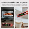 thumbnail image 4 of Zootealy LCD Display Foldable BBQ Thermometer with Dual Probes & Bottle Opener - High Precision Cooking Temperature Gauge with Magnetic Back, Alarm Function - Red - Battery Not Included, 4 of 6