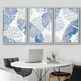 thumbnail image 2 of IDEA4WALL Framed Wall Art Print Set Blue Gray Tropical Monstera Leaf Collage Nature Illustrations Modern Decorative Chic for Living Room, Bedroom, Office - 16"x24"x3 White, 2 of 5