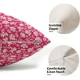thumbnail image 2 of Hot Pink Beige Daisy Floral Lumbar Pillow Covers 12X20 Inch Vintage Flowers Pillow Cases Set of 2 Preppy Block Print Cotton Linen Throw Pillows Farmhouse Decor For Sofa Couch Porch Cushion Outdoor, 2 of 6