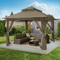 thumbnail image 5 of MASTERCANOPY 13 x 13ft Pop-up Gazebo Outdoor Canopy Tent with Mesh Walls, Brown, 5 of 7