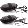 thumbnail image 1 of DOUBLETAKE 2 Pairs Foldable Readers in Portable Nylon Zip Cases Folding Reading Glasses - 4.00x Magnification, 1 of 8