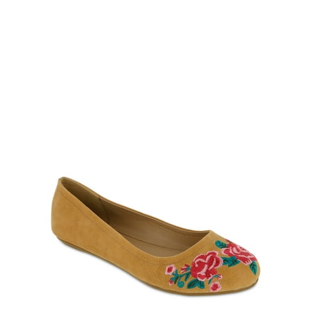 

The Pioneer Woman Embroidered Sueded Ballet Flats Women s