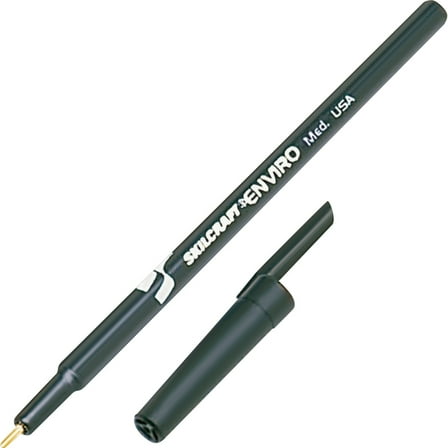 Skilcraft Ballpoint Stick Pen, Recycled, Medium Pt, Black Ink - NSN4557228