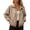 Khaki, variant on Windproof Long Sleeve Cropped Raincoat for Women Waterproof Camping Hiking Zipper Rain Jacket with Pockets
