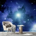 thumbnail image 3 of Idea4wall 7pcs Azure Nebula Galaxy Stick Wallpaper Removable Wall Murals Large Wall Stickers for Home Decoration, 120"x168", 3 of 5