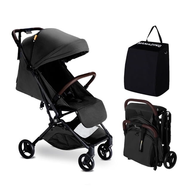 Mamazing Ultra Air Poussette de Voyage pour Bébé, Cadre Léger en Fibre de Carbone, Compacte, Compatible Avion, Pliage à Une Main, pour 6–36 Mois+, 1 Unité