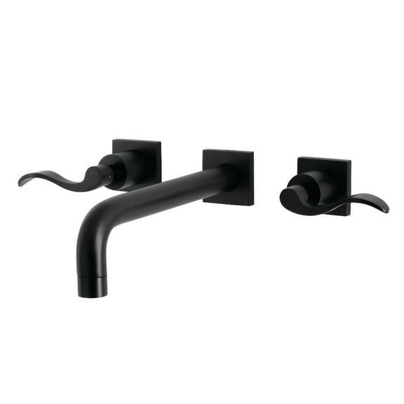 Kingston Brass KS6020DFL NuWave Two-Handle Wall Mount Roman Tub Faucet, Matte Black