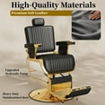 thumbnail image 5 of Baasha Gold Reclining Salon Chair with Adjustable Backrest & Lumbar Support, Heavy Duty Hair Barber Chair with Durable Steel Frame, Elegant Design Stylist Chair, Weight Capacity up to 440 lbs, 5 of 9
