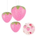 thumbnail image 1 of 1 Pack 11.7 Inch Strawberry Paper Lanterns, 3D Fruit Shaped Hanging Decorations for Birthday Parties, Baby Showers, Weddings, Reusable Rice Paper Garden Decor, 1 of 8