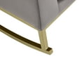 thumbnail image 4 of MoDRN Glam Velvet Rocking Chair with Lumbar Pillow, Charcoal Grey/Satin Brass, 4 of 11