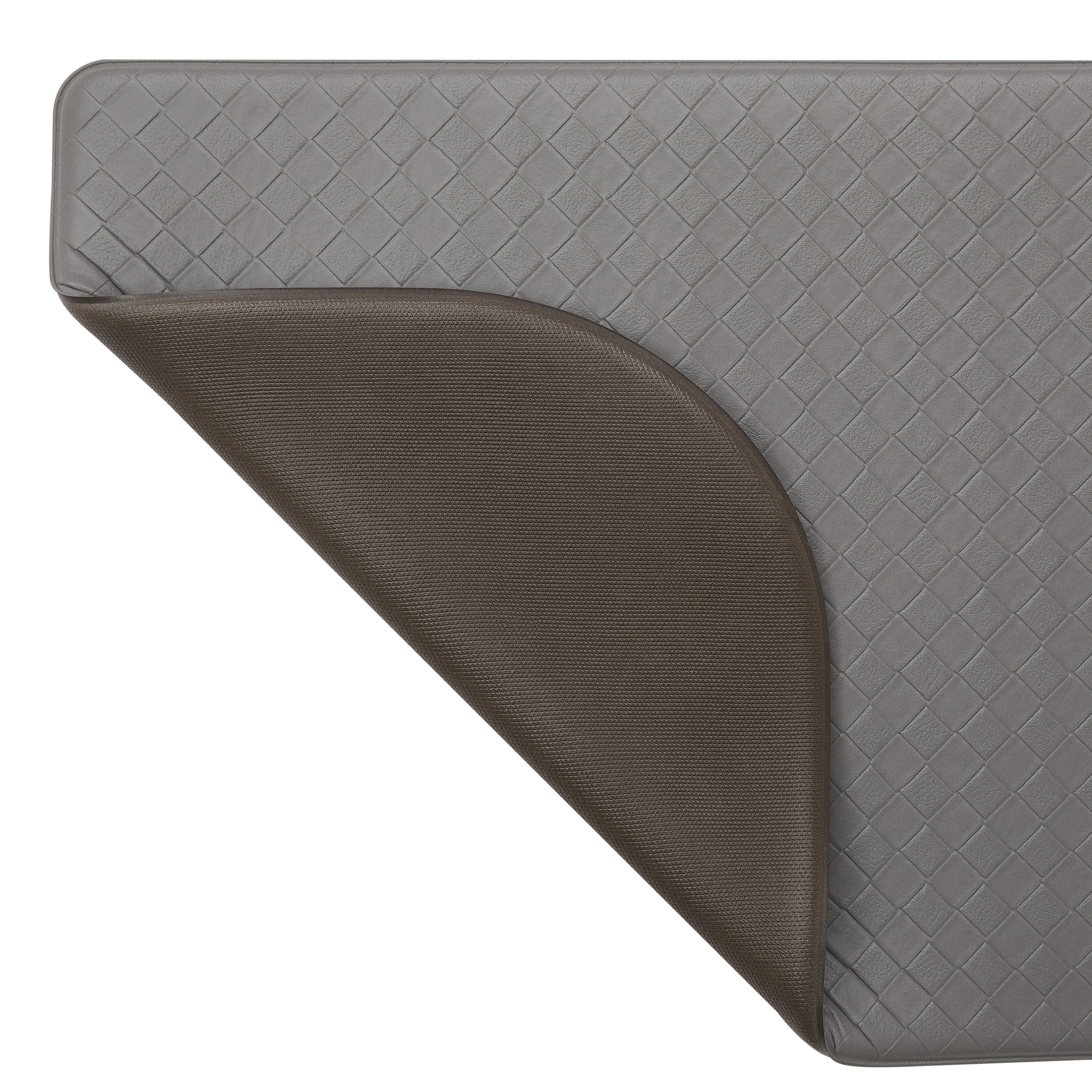 Anti-Fatigue Kitchen Mat, Gray, Playa Basketweave Wedge by Chef Gear, 17.5 in. x 48 in.