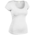 thumbnail image 2 of Essential Basic Women's Plus Classic Short Sleeve Scoop Neck 6 Pack Tshirts, Ryl LtYlw Oat AiryBlu CocTaupe Wht, 2XL, 2 of 5