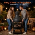 thumbnail image 6 of BALI OUTDOORS Chiminea Outdoor Fireplace Wood Burning Fire Pit Cast Iron Fire Pit Chiminea, 6 of 11