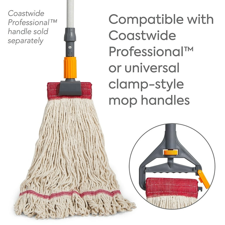 Looped-End Wet Mop Head, Cotton, Large, 5 Looped-End Wet Mop Head, Cotton, Large, 5
