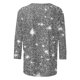 thumbnail image 4 of Tejiojio Women's Sequin Top Round Neck 3/4 Sleeves Sparkly Casual Party Blouse S-2XL, 4 of 5