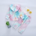 thumbnail image 3 of Baby Boys Girls Gifts Infant Baby Girls Long Sleeve Tie-Dyed Hooded Tops+Pants Scarf Outfits Going Out Outfits for Girls, 3 of 9