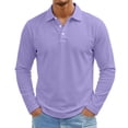 thumbnail image 2 of Men's Golf Polo Shirts Long Sleeve Collar Shirts Lightweight Fall Casual Tee, 2 of 7