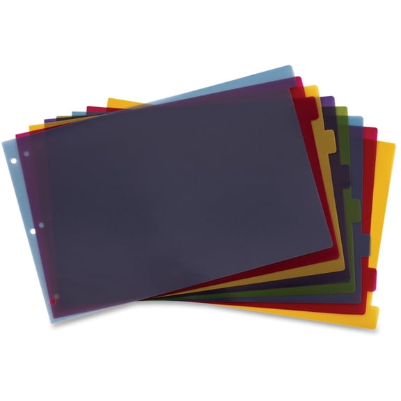 Tabloid-Size Poly Index Divider 8-Tab, 11 x 17, Assorted, 1 Set