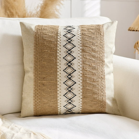 XmhyTop-A Boho Pillow 45*45cm Decorative Throw Pillow, 1 Piece Rustic Pillow, Farmhouse Boho Throw Pillow, Minimalist Boho Pillow for Sofa Couch,B06