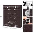 thumbnail image 4 of Zimtown Clothes Storage Organizer with Metal Shelves Portable Closets, Dark Brown, 4 of 6