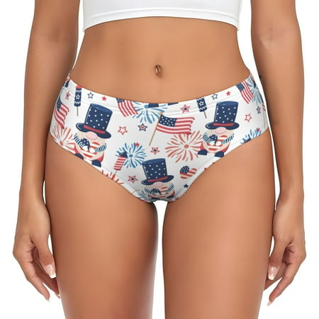 Womens Underwear - USA Flag celebrate A No Show Seamless Underwear for Women  Soft Comfort Stretch Women s Panties  Hipster Ladies Panties Bikini Underwear Briefs