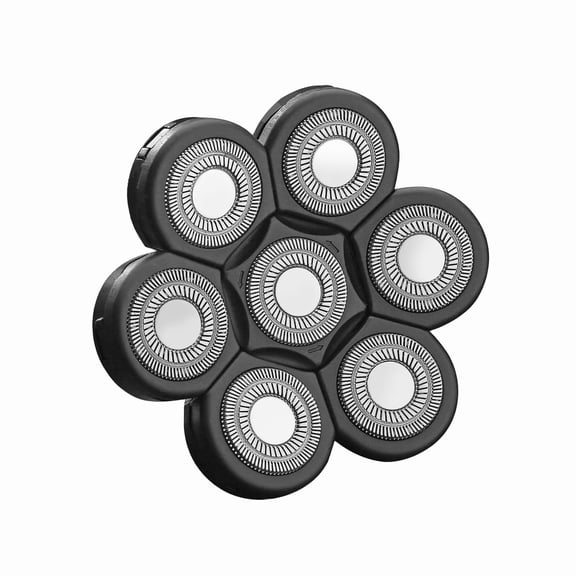 WAHFOX 7D Universal 7 Heads for HeadShaver,and Other Brand Head Shaver Replacement Blades, 7 Heads Beard Cutter Replacement Blade Easy Install Electric Razor Shaver