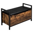 thumbnail image 2 of JINS&VICO Storage Bench, Industrial Hidden Shoe Entryway Bench, End of Bed Storage Chest Ottoman for Hallway, Bedroom, Living Room, Rustic Brown, 2 of 7