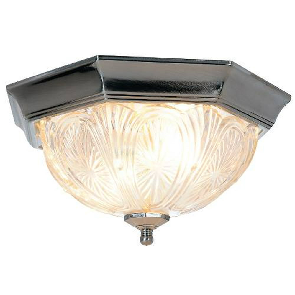 Royal Cove Decorative Octagon Shaped Ceiling Fixture, 12'', Pewter