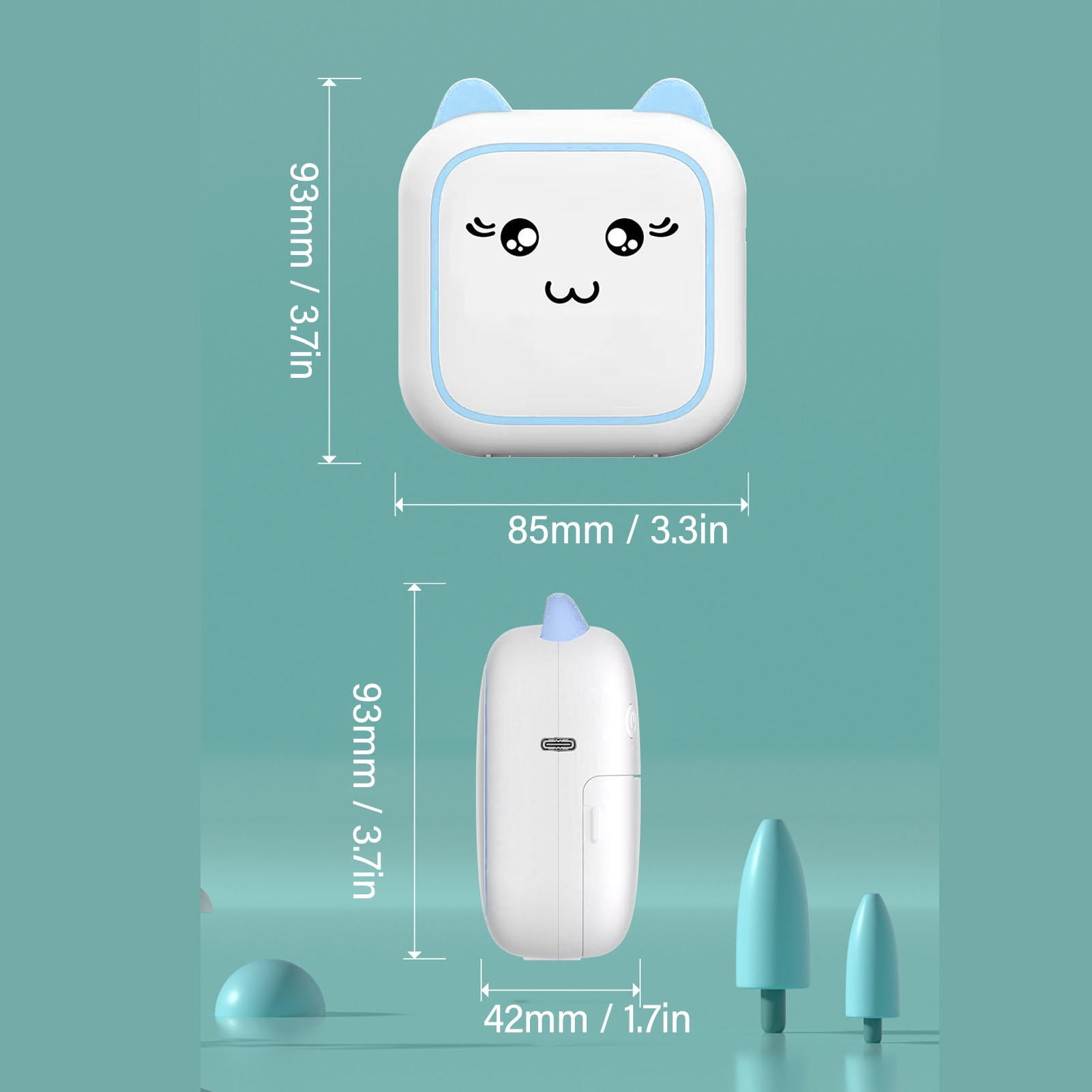 Yajisi Bluetooth Mini Pocket Printer Portable Thermal Inkless Printer with Printing Paper for Notes Journal Memo Photo and Home Office Blue 7.1 x 5.1 x 2.4 in