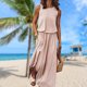thumbnail image 5 of Vestido Sin Mangas Vestido sin mangas de verano Elegante vestido largo maxi Ropa femenina (Caqui M) Cgtredaw para Mujer Caqui T M, 5 of 6
