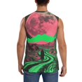 thumbnail image 4 of Haiem Men's Neon Desert Moon Print Tank Tops Summer Sleeveless Cut Off Workout T-Shirts Fitness Vest Athletic Undershirts-Medium, 4 of 8