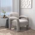 thumbnail image 5 of SEYNAR Mid-Century Modern Velvet Upholstered Accent Chair,Elephant Trunk Lounge Chair for Living Room(Light gray), 5 of 6