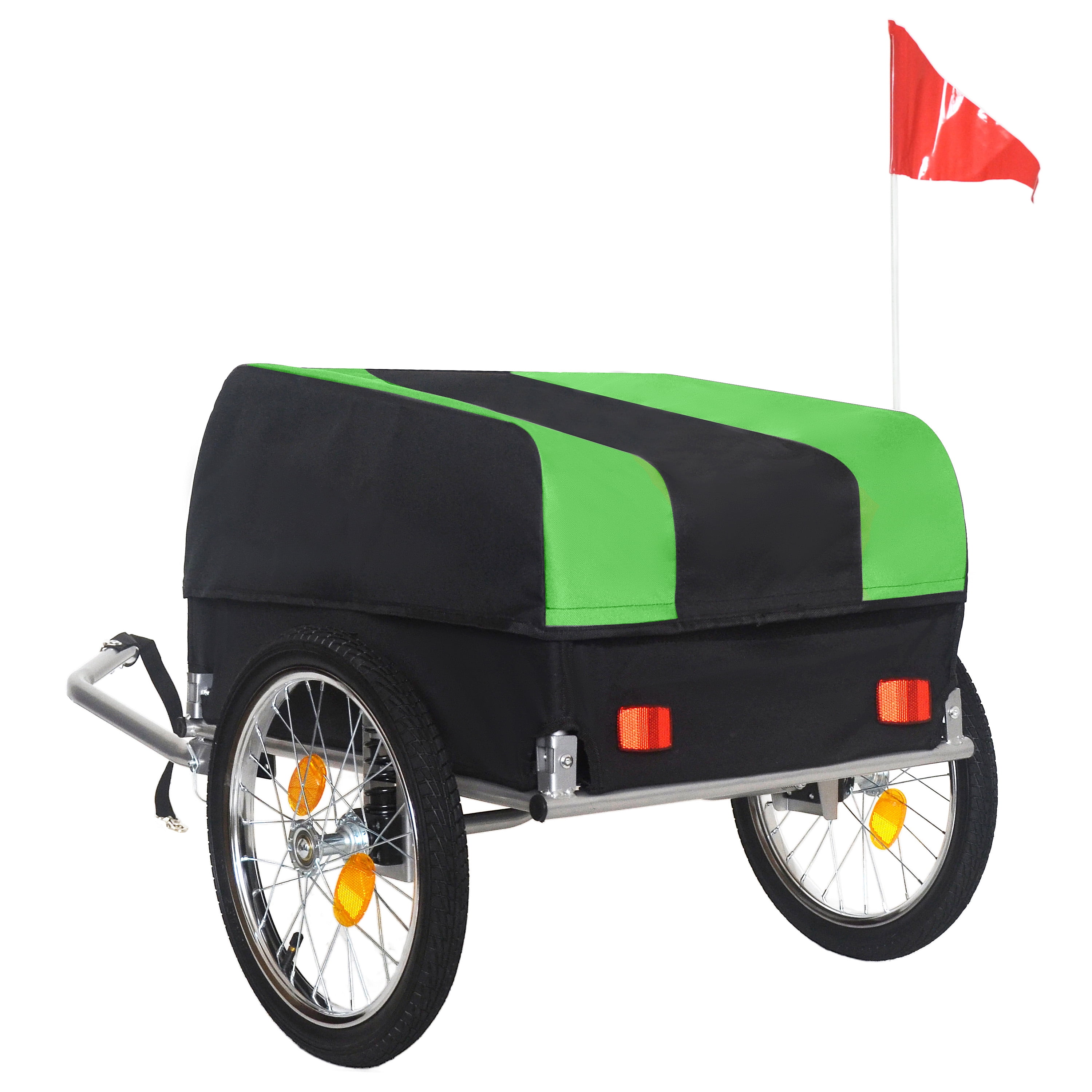 Heavy-Duty Bike Cargo Trailer with Removable Waterproof Cover, 88 lbs Capacity, 16" All-Terrain Wheels & Foldable Design for Camping, Groceries