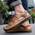 thumbnail image 6 of Men's Summer Closed-Toe Sandals Breathable Rubber Casual Hollow Slip-On Slippers Beach Lightweight Flat Water Shoes Yellow 9 US, 6 of 7