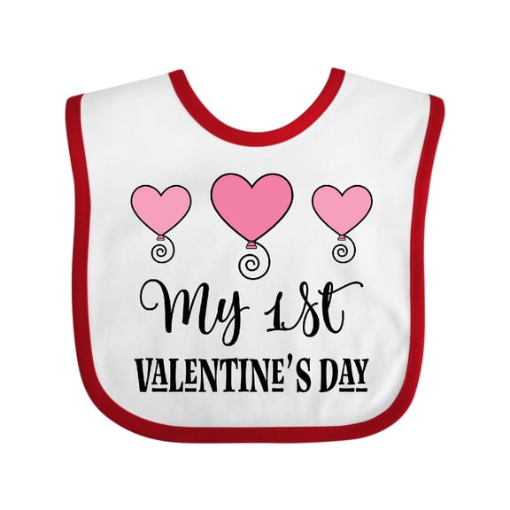Inktastic My 1st Valentines Day Girls Heart Girls Baby Bib
