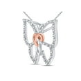 thumbnail image 2 of FB Jewels Sterling Silver Womens Round Diamond Butterfly Bug Heart Pendant 1/10 Cttw, 2 of 2