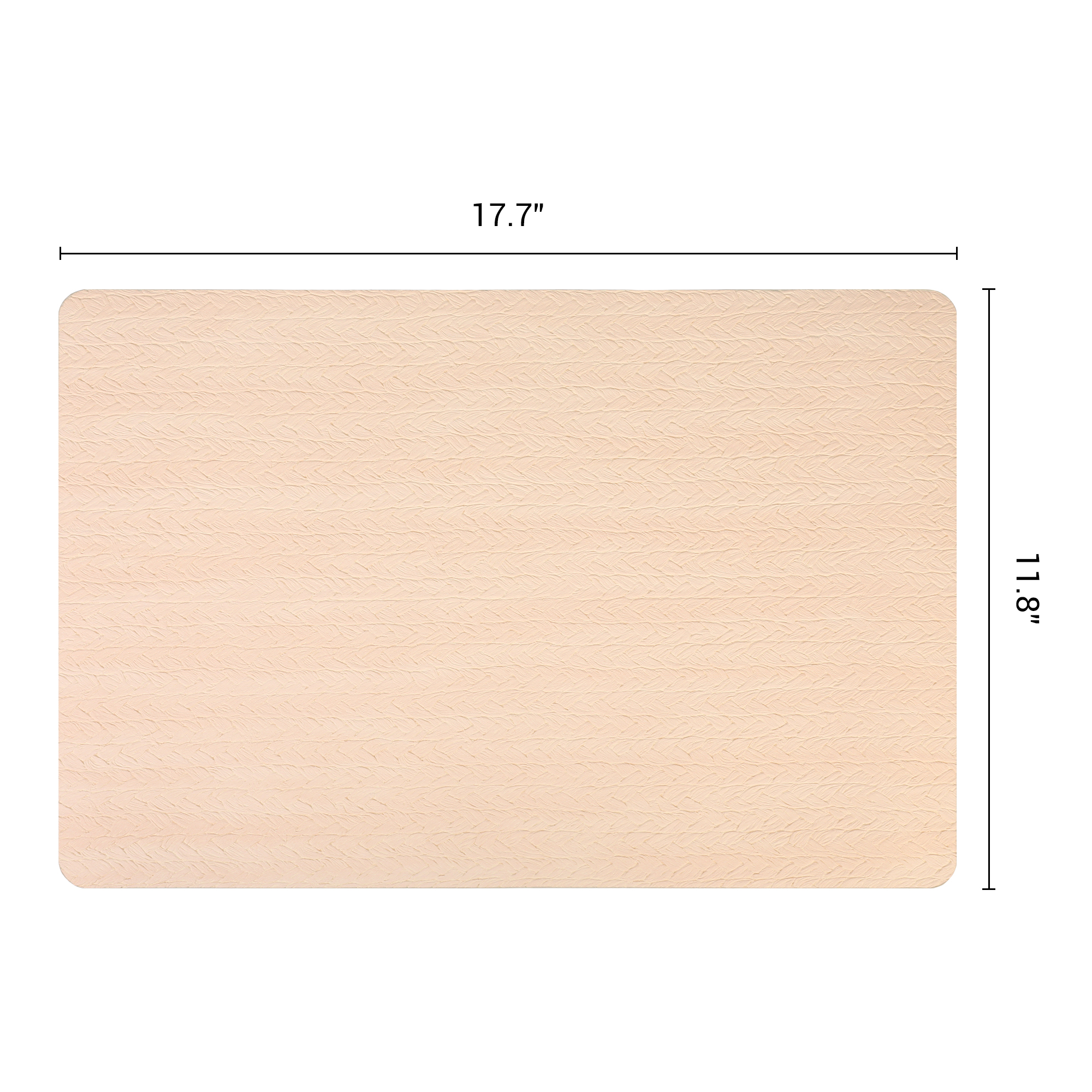 Placemats Set of 6 Leather Placemats for Kitchen Dining Table Decor Table Placemats Imitation Weaving Table Mat Beige 17.7*11.8inch