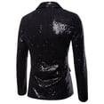 thumbnail image 3 of Hirigin Business Mens Sequins Sparkly Suit Blazer Wedding Party Outwear Jacket Tops Coat, 3 of 5
