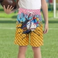 thumbnail image 4 of IWRICH Ice Cream Shorts for Kids Loose Fit Elastic Waist Summer Beach Shorts Straight Wide Leg Drawstring Pool Fashion Clothes,Size 2-14 Years 04-Yellow 160, 4 of 4