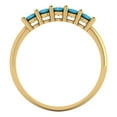 thumbnail image 5 of 0.35 ctw Wedding Band for Women - 18K Yellow Gold Simulated Turquoise Stackable Eternity Ring, 5 of 6